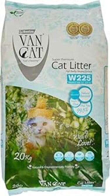 Van Cat 20 KG Compact White Bentonite Clumping Cat Litter Absorption capacity 280-300%
