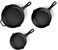 Cast Iron Cookware 3PC Set &ndash; Durable, Versatile, and Pre-Seasoned Cooking Pots and Pans for All Heat Sources, Ideal for Searing, Frying, Baking, and Roasting,CS300- Black