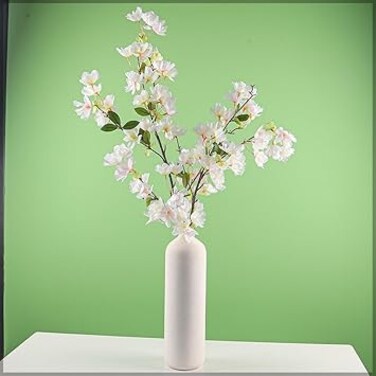 YATAI Artificial Flowers for Decoration, Realistic &amp; Lifelike Silk Cherry Blossom Flowers, Long-Lasting, Maintenance Fake Flowers for Vases, Decorative Floral Arrangement for Home Office Decor, White