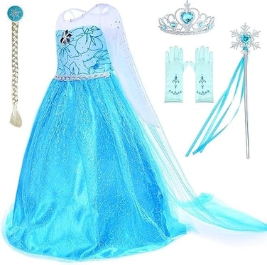 Princess Costumes Girls Dress for Toddler Children Birthday Party Halloween Christmas Cosplay Outfits Adventure Clothes Long Sleeves 2-12Y