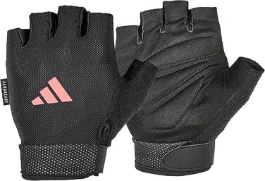 adidas Essential Adjustable Fingerless Gloves for Men and Women - Padded Weight Lifting Gloves - Adjustable Wrist Straps for Tailored, Secure Fit