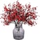 Momkids 6 Pcs Babys Breath Artificial Flowers Bulk Real Touch Faux Gypsophila Bouquet Fake Plastic Silk Flowers for Home Kitchen Bedroom Wedding Festival Christmas Halloween Party Decoration (Red)