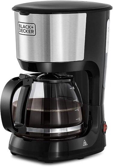 750W 10 Cup Coffee Maker/Coffee Machine With Glass Carafe For Drip Coffee, Silver/Black - Dcm750S-B5, 2 Years Warranty
