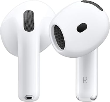 Apple AirPods 4 Wireless Earbuds, Bluetooth Headphones, Personalized Spatial Audio, Sweat and Water Resistant, USB-C Charging Case, H2 Chip, Up to 30 Hours of Battery Life, Effortless Setup for iPhone