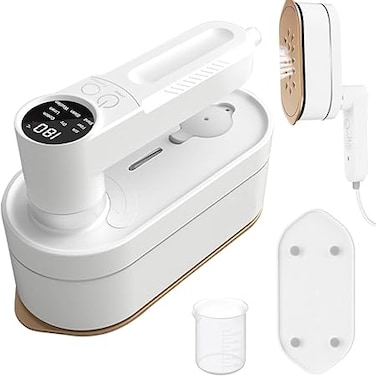 Necomi 2-in-1 Handheld 1200w Iron Steamer for Clothes, Portable and Rotatable, with Six Optional Wet and Dry Modes, 120ml Large Capacity, Digital Display Screen, Suitable for Home, Travel, Hotel