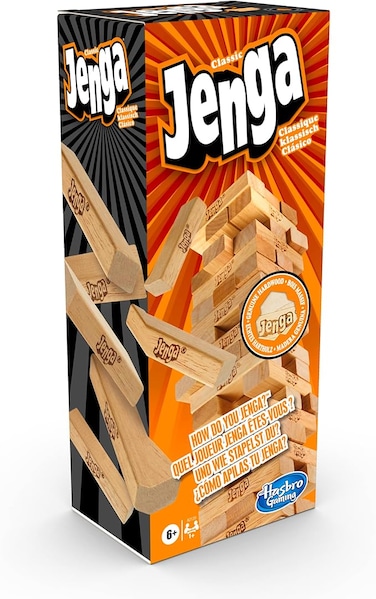 Classic Jenga Game, Genuine Hardwood Blocks, Jenga Stacking Tower Party Game For Family And Kids Ages 6+, Birthday Gift &amp; Gift For All Ocasions