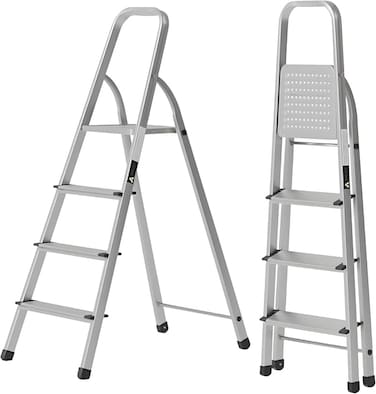 Ahla+&reg; Aluminium Step Ladder for Home - 4 Steps( Silver)