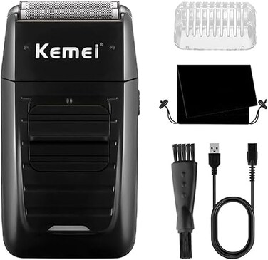 KEMEI Men's Reciprocating Cordless Razor Shaver Electric Rechargeable Shavers Precision Beard Sideburn Trimmer Razors Twin Blade Multifunction Grooming Razor