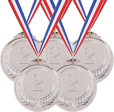 5Pcs Gold Award Medals - Olympic Style Winner Medals Medals with Ribbon