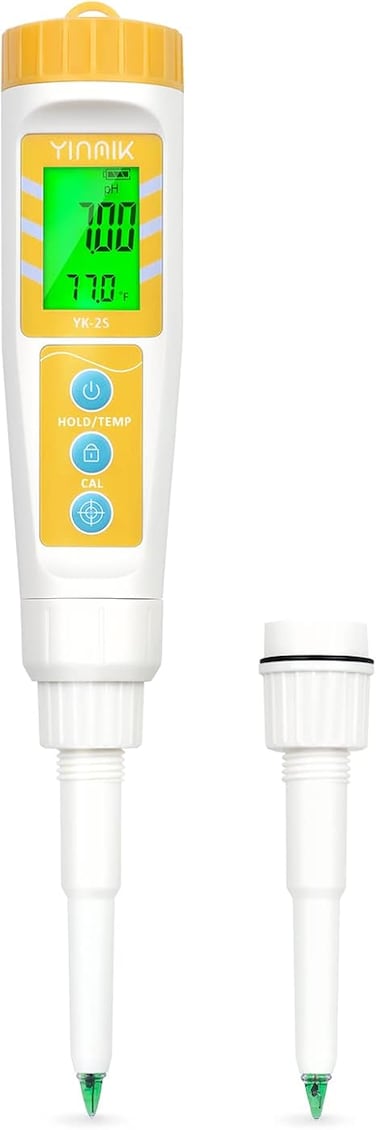 YINMIK Food pH Meter with Extra Replaceable Probe for Sourdough and Bread, pH Tester for Fermented Sausages and Salami, Easy pH Measurement of Cosmetics, Cheese, Semi-Solid Samples