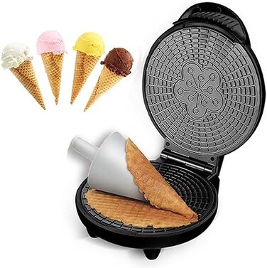 YASAHNG Electric Waffle Cone Maker, Ice Cream Cone Machine, Egg Rolls Nonstick Coating, Double-sided Heating, Dessert Baking Pan Kitchen Cooking 1200W