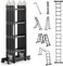 Multi-Purpose Aluminum Folding Ladder - Portable, Adjustable, Safe, and Durable for Home, Work, and Outdoor Use (4x4-4.7mtrs)