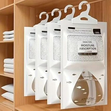 Moisture Absorbers Packets (230g/pack) - 5 Pack, Dehumidifier Bags for Closet, Wardrobes, Bedrooms, Bathrooms, Kitchen - Travel Safe This Summer - Say Goodbye to Mold, Fungus, Humidity, Asthma