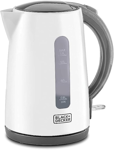 Cordless Electric Kettle, 2200W, 1.7L Capacity, Quick Boiling, Lightweight Design, 360&deg; Swivel Base, Auto Shut-Off, Boil-Dry Protection, Concealed Heating Plate, White - JC70-B5