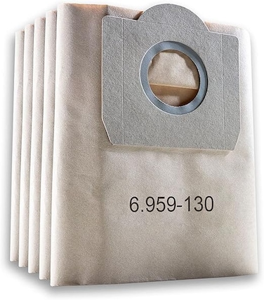 HOMEZONE Paper Filter Bags Compatible with Karcher WD3,WD3 Battery, WD3.000&ndash;WD3.9999, SE4001, SE4002 &ndash; 5 Pack Vacuum Cleaner Dust Bags (6.959-130.0)