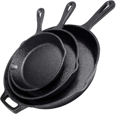 Cast Iron 3 Piece Bundle - 8", 10" and 12" Cast Iron Skillets
