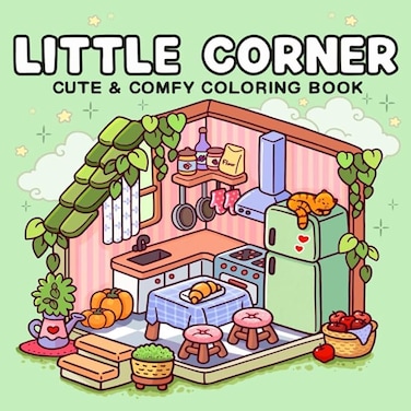 Coloring Book - Relaxation in Comfortable Spaces with Adorable Goods for Adults &amp; Teens,Cute Colouring Book with Easy and Simple Designs