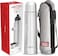 Milton Flip Lid 1000 Thermosteel 24 Hours Hot and Cold Water Bottle with Bag, 1 Litre, Silver
