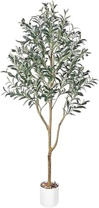 Artificial Olive Tree,120cm Olive Tree With Lifelike Olive Branches And Fruits, Artificial Tree For Home Decorations Indoor, Outdoor And Office.Perfect Housewarming Gift