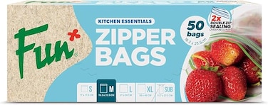 Indispensable Biodegradable Sandwich Zipper Bags - 18.3 x 23.5 cms - Pack of 50