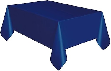 Unique Navy Blue Plastic Table Cover