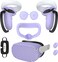 for Oculus Quest 2 Accessories Face Cushion Cover for Quest 2 Contorller Grips Lens Cover VR Silicone Covers VR Shell Cover Thumbsticks Covers for Meta Quest 2 Disposable Eye Cover 5pcs (Purple)