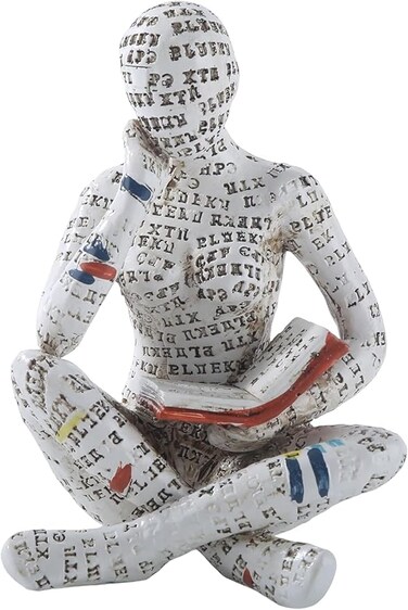 MAKINGTEC Home Decor Reading Women Figurine, Thinker Statue Aesthetic Sculpture, Room Decor Modern Abstract Decoration, on Shelf Table Desk for Living Room Office Bedroom (Think)