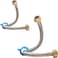 Pack of 2 Flexible Pipe Stainless Steel Braided Hose for Toilet/Taps 1/2" x 1/2" BSP 30cm Long