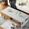 Coffee Table Cloth, Coffee Table Cloths for Living Room Cover with Pockets and Tassel, Waterproof Small Rectangle Striped Coffee Tablecloths Washer Dryer Fridge Top Dust Cover - 20x57inch