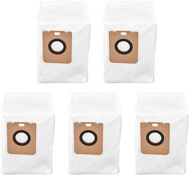 Luocute 5Pcs Dust Bags for Dreame Bot Z10 Pro L10 Plus Vacuum Cleaner, Premium Material, Replace Every 2-3 Months, Easy to Use High Efficiency Large Capacity Bag Replacement