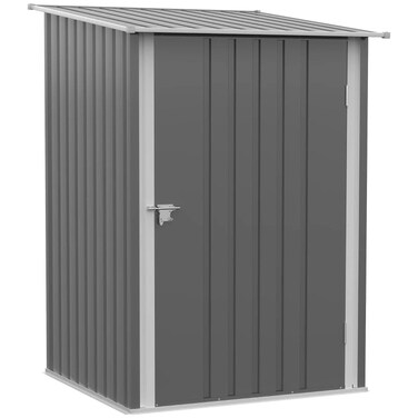 Egardenkart, Outdoor Storage Shed Metal - Light  Grey, 99x103 cm   Garden Shed with Lockable Door   Outdoor Storage Cabinet for Garden Storage   Outdoor Shed Storage (With Installation)