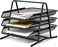 3-Tier Paper Tray, Desktop Organizer, 3 Layer A4 Metal tray Office Desk Organiser, Paper File Storage, Workspace, Office, Black