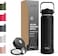 BEOLA 750ml Vacuum Insulated Water Bottle, Double Wall Thermolab series Stainless Steel Drinking Flask with Straw Lid &amp; Wide Mouth, 2 lids, Hot Cold Thermos Sports Bottle, 25oz (Mountain Black)
