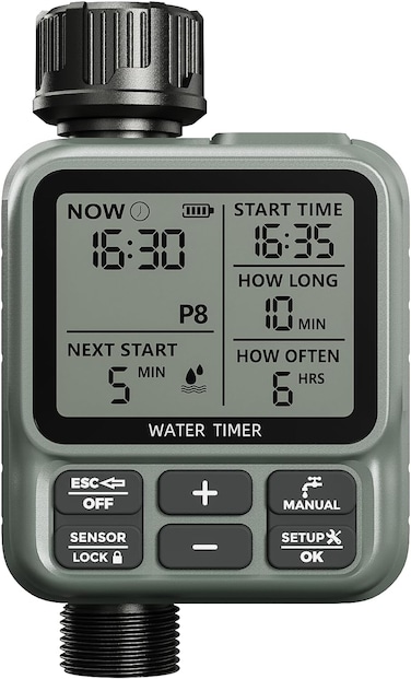Egardenkart Water Timer for Garden - Multifunctional Irrigation Timer for Automatic Irrigation System   Large Screen Water Timer with Sprinkler Controller Intelligent Automatic Watering for Plants