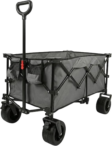Foldable Wagon Trolley Cart - 150 KGS   Multipurpose Camping trolley(Gray)