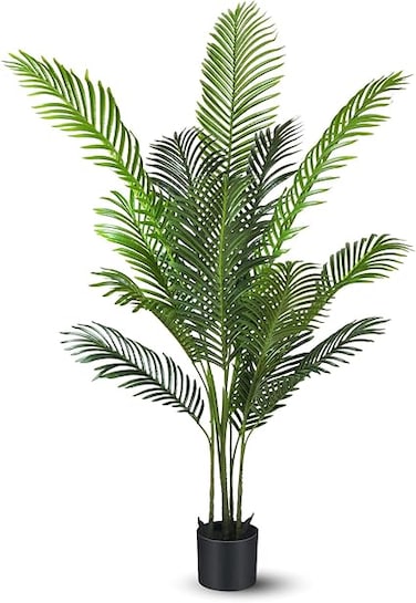 SKY-TOUCH Artificial Tree Fake Plants: 135cm Areca Palm Fake Trees Faux Plants Indoor Realistic Plants for Office Home Room Store Decor