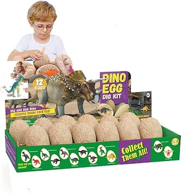 Dinosaur Eggs Dig Kit 12 Pack Discover Different Dinos Archaeology And Paleontology Toy Dino Egg Excavation Stem Toys For Boys Girls Kids Gift, Multiple, Awer23, Children One Size