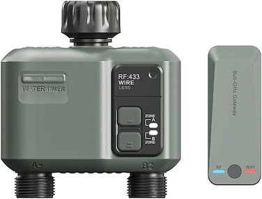 Egardenkart Water Timer Wifi - Multifunctional Sprinkler Timer for Automatic Irrigation System   Hose Timer with Sprinkler Controller   Waterproof Irrigation Timer, Wifi Dual Outlet