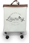 HOME DWELL Four-Wheeled Iron Frame Laundry Basket/Laundry Bag - 42 x 30 x 53 cm for Easy Mobility