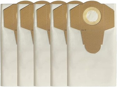 Vacmaster 20L Standard Filtration Dust Bags (5 Pack) for Wet &amp; Dry Vacuum Cleaners VQ1220PFC, VQ1220SC, VK1620SWC、VBVB1223PF