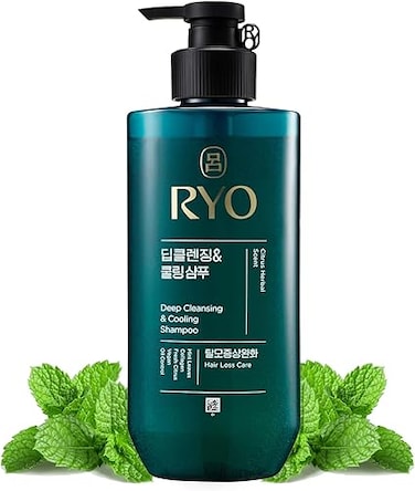 RYO Deep Cleansing Shampoo with Korean Ginseng &amp; Caffeine - Cooling and Refreshing for Oily Scalp, Hair Loss Care, Anti-Dandruff, Sebum Control, 16 Fl Oz.