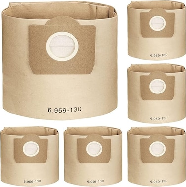 5pcs Pack Paper Filter Bags Compatible For Karcher, Karcher Model WD3 WD3P Bag Wet &amp; Dry Vacuum Cleaner A 2204, A 2234 PT, A 2534 PT SE4001, SE4002 Vacuum, Part 6.959-130