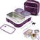 Stainless Steel Lunch Box for Kid School,Insulated Bento Lunch Box with Tableware &amp; Bag,720ML 3 Compartment Divided Lunch Containers with Lids,Leakproof   BFA Free   Dishwasher Safe (Purple)