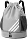 Drawstring Backpack Waterproof Sport Bag Gym Sack bag with Shoe Compartment Side Mesh Pockets for Women Men