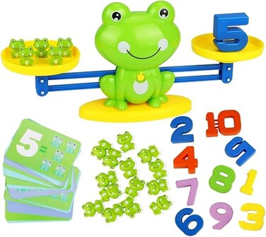 Balance Counting Cool Math Games,Weighing Scale Montessori Educational Math Counting Games &amp; Balance Measuring STEM Toy (Frog)