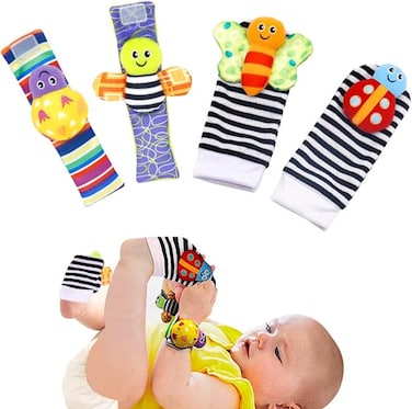 Baby Toys 4 pcs Newborn Development and Foot finder for Boys Girls 0-12 Months - Small Size