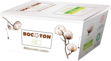 BOCOTON Bocotton 100% Organic Hygienic Buds, 200 Cotton Buds, White