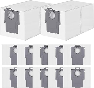 12 Pack Dust Bag for Roborock Q Revo/Qrevo S/Qrevo Pro/Qrevo Master/Qrevo Plus/Qrevo Curv/S8 MaxV Ultra/Saros 10R/QV 35S/35A/Qrevo S5V Vacuum Cleaner, 3 L Large Capacity Disposable Bags Replacement