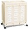 Beauenty Laundry Basket,Collapsible Laundry Sorter Rolling Cart, Bins with lids Sorter 3 Section Bag Organizer for Dirty Clothes/Toys/Towel,with Wheels in Laundry Room Organization