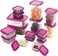 Aind 17pcs Kitchen Organizer Plastic Food Storage Container Set   Meal Prep &amp; Fridge Organizers   Fresh-Keeping Storage Box   Reusable BPA-Free Food Storage for Kitchen &amp; Pantry (Red)
